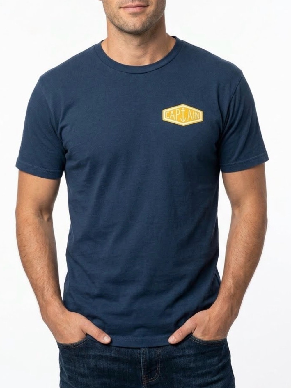 Captain Fin Co. Men’s Size Lrg Graphic T-Shirt Navy Blue Surf Skate Tee